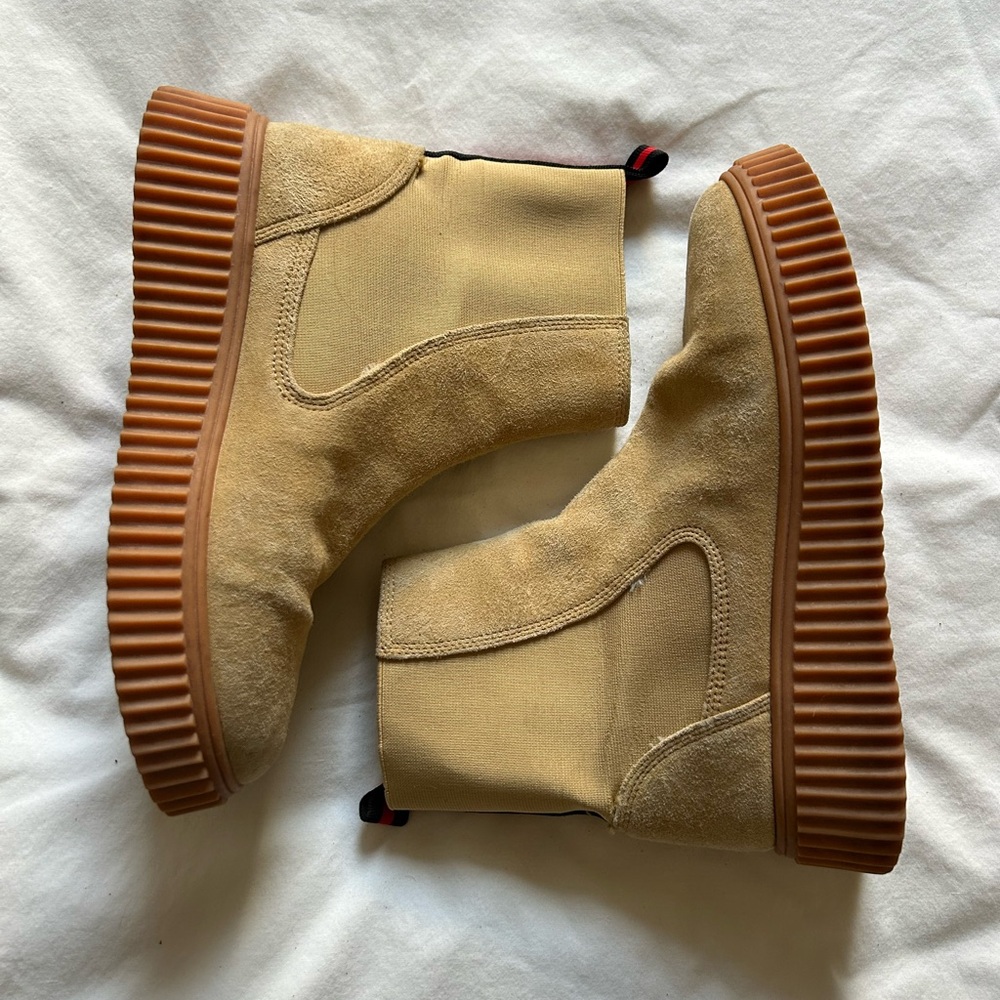 Women's Tan Suede Platform Boots